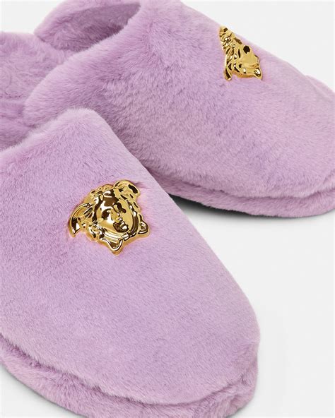 versace slippers fur